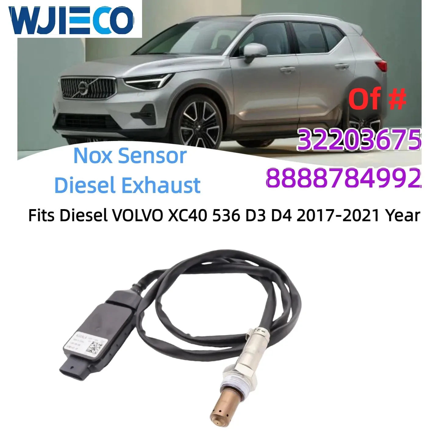 

WJIECO 32203675 8888784992 0281007409 0281007410 Nitrogen Oxide Nox Sensor Fits Diesel VOLV0 XC40 536 D3 D4 2017-2021 Year