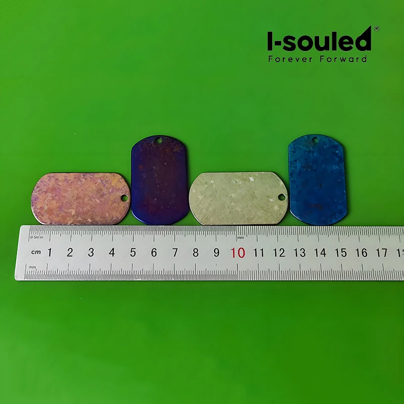 قلادة علامة الكلب العسكرية المصنوعة من التيتانيوم المؤكسد - نسيج كريستال ثلجي، خيارات متعددة الألوان (وردي/أزرق/أرجواني/أبيض ثلجي) #3