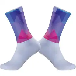 2024 Aero Cycling Anti Slip Silicone Seamless Pro Team Socks Breathable Socks Outdoor Running Sport Champion Rainbow Bike socks