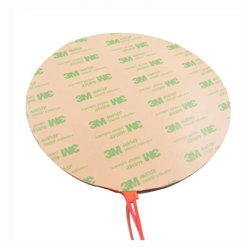 5V 12V 24V 110V 220V Round Silicone Rubber Heating Pad Mat W/ Adhesive Circle Heater Plate Oil Tank 3D Printer Engine Waterproof