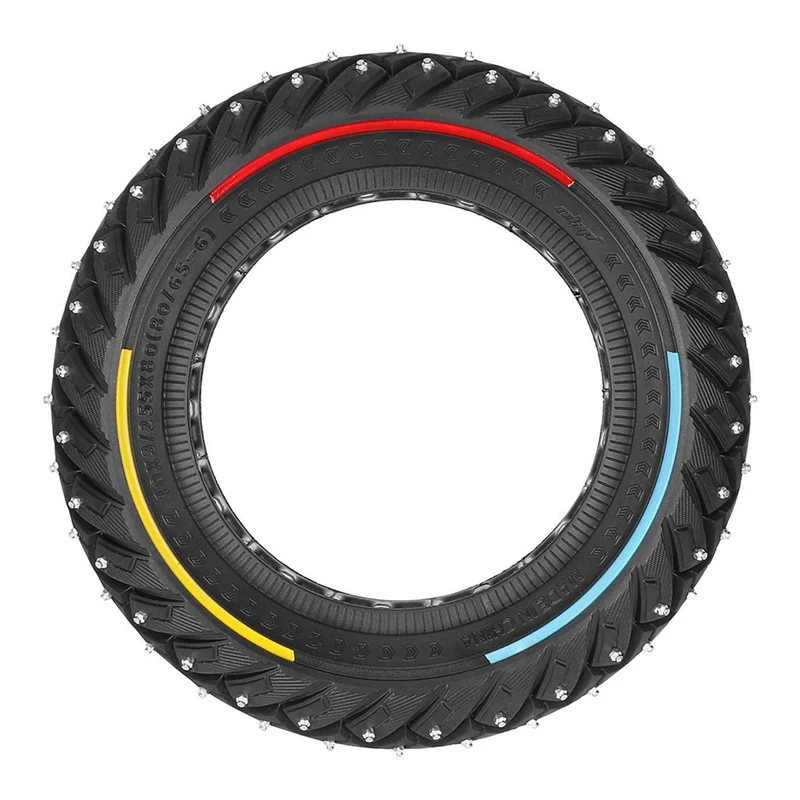 

ABVL-Ulip10x3/255X80(80/65-6) Three-Color Line Wing Pattern Snow Off-Road Solid Tire Belt Anti-Slip Screw