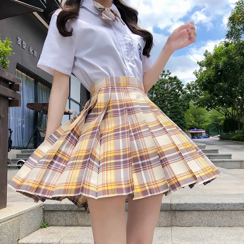 กระโปรงขนาดเล็กสีดำผู้หญิงกระโปรงสั้นลายสก๊อตสีชมพูกระโปรงมีจีบฤดูร้อนฤดูหนาวกระโปรงสั้นกระโปรงสั้นสีขาวน่ารักฮาราจูกุเอวสูงโกธ