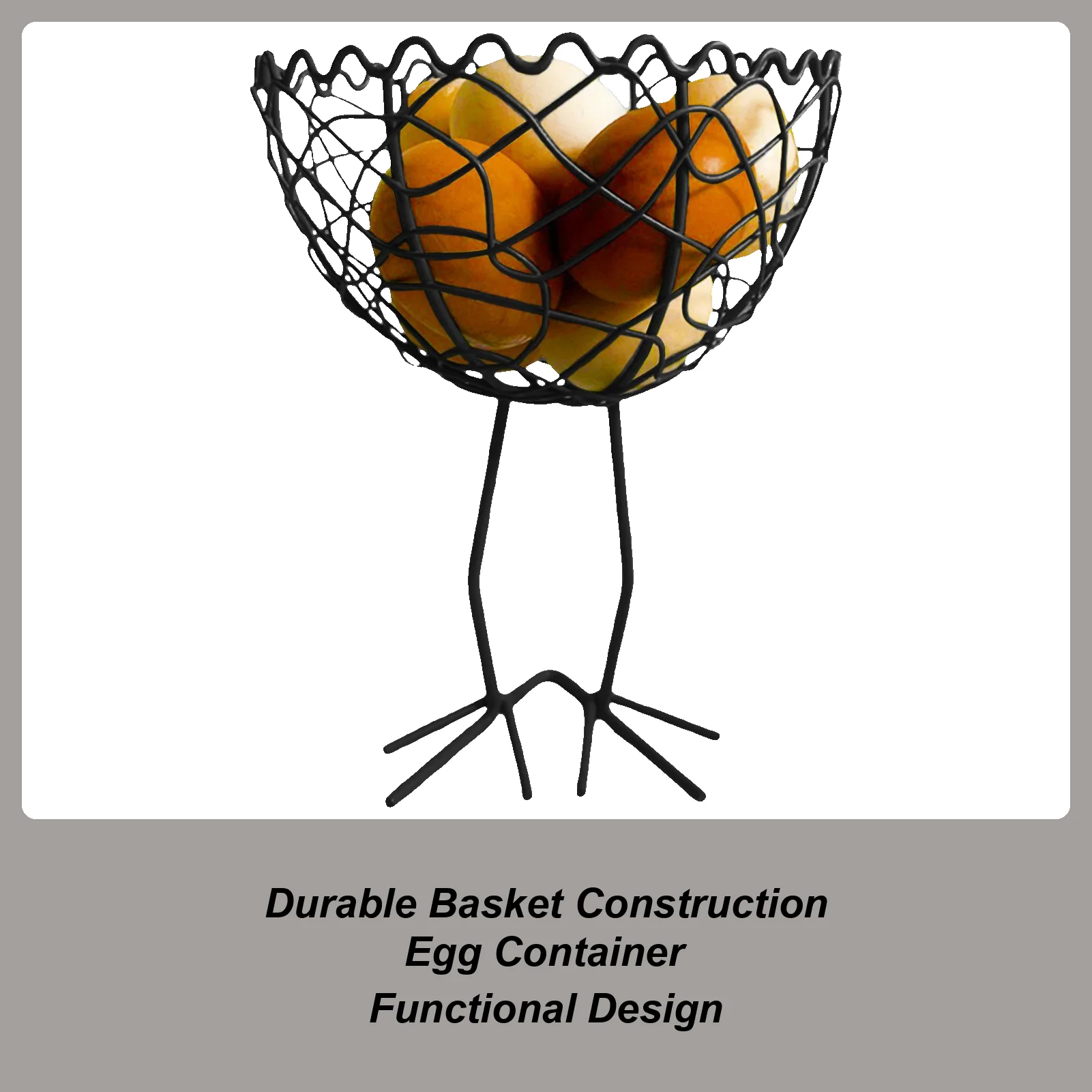 

Wire Egg Basket Metal Egg Basket Collecting Holder Large Capacity Storage For Fruit Bread Cookie Easter Dining Farmhouse Kids