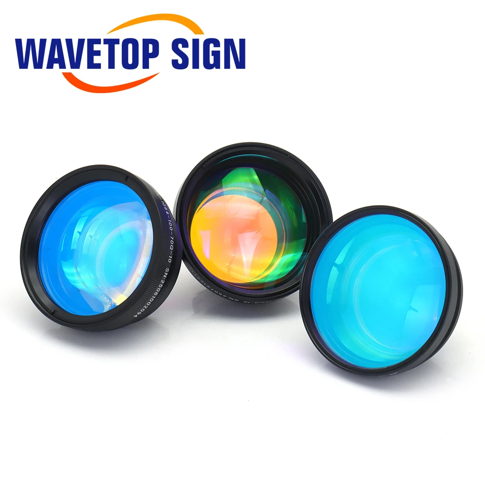 WaveTopSign ไฟเบอร์เลเซอร์ F-theta Scan เลนส์ F100 70x70 มม.F160 110x110 มม.F254 175x175 มม.ควอตซ์ Materia สําหรับ Min.60W เลเซอร์