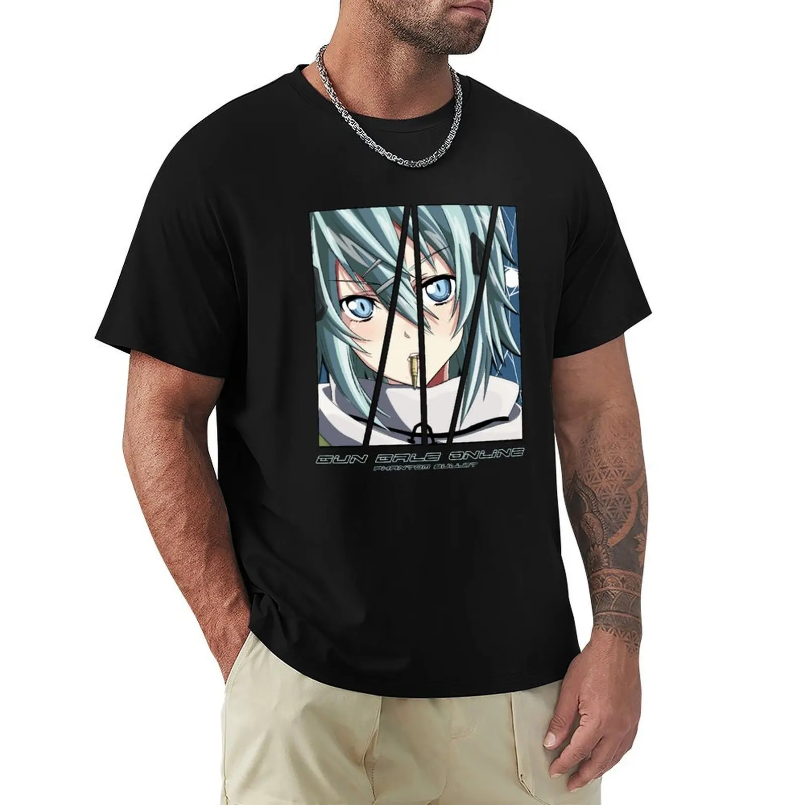 

GGO Sinon T-Shirt graphic t shirt vintage anime stuff hippie clothes men t shirts high quality
