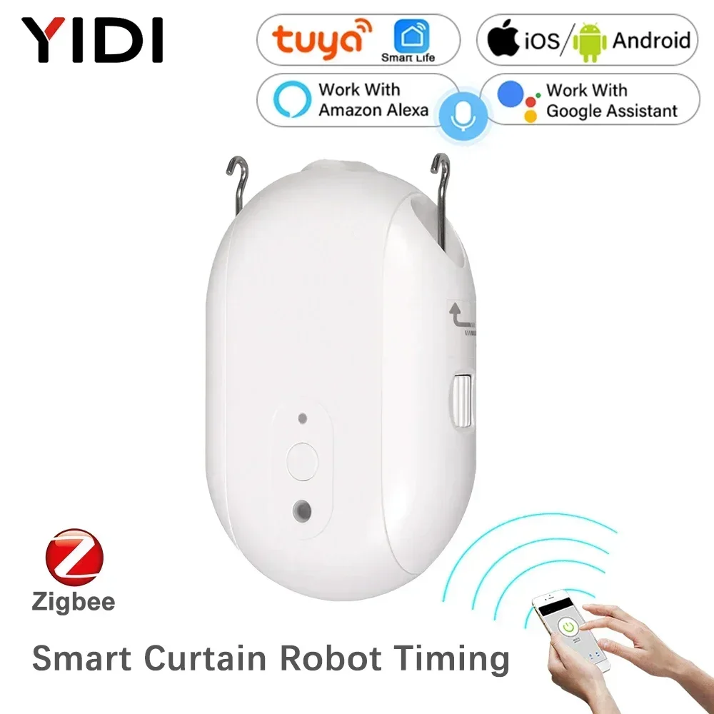 Tuya ZigBee Smart Curtain Robot Timing Auto Opener Closer Smart Life Light Sensor App Remote Control Work with Alexa Google Home