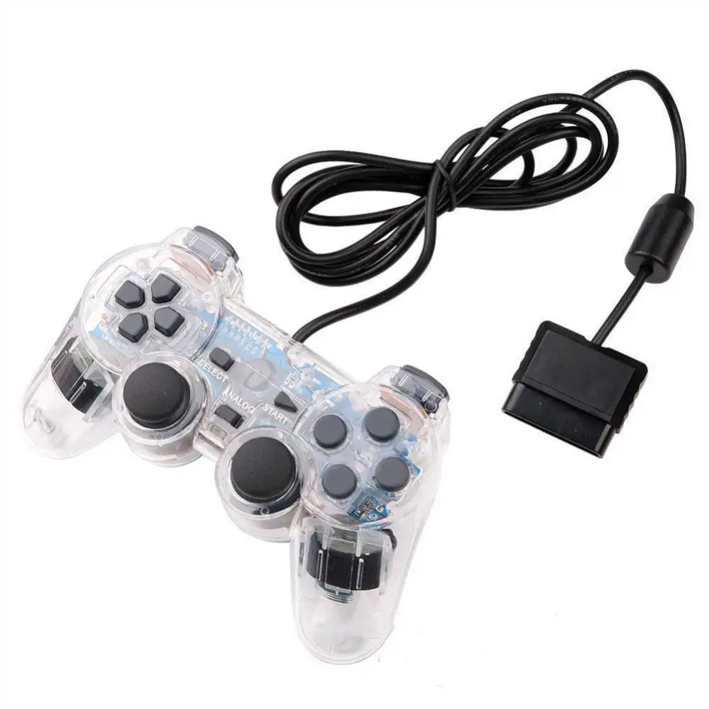 有線接続ダブル振動ゲームコントローラ互換のためPs2プレイステーション2ポータブルジョイスティック制御コンソール