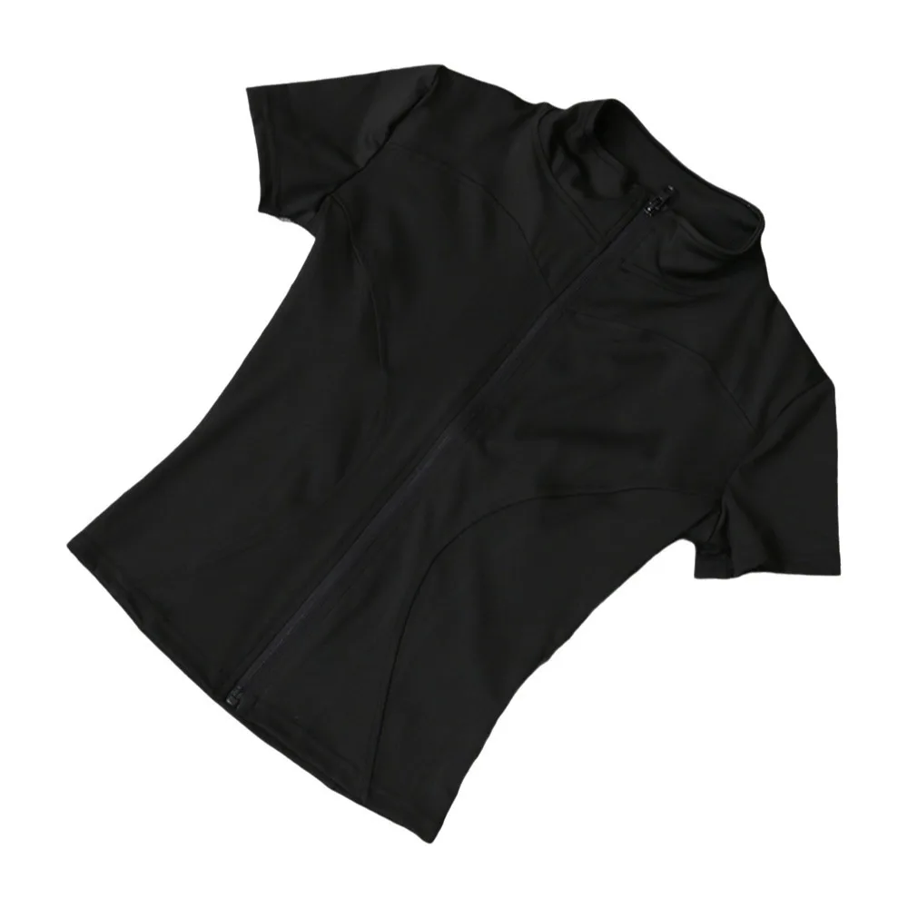 

Short Sleeve Sports Jacket T-shirt Black White Sweat Absorption Yoga Jacket Shirt Quick Drying Soft Yoga Crop Top Summer