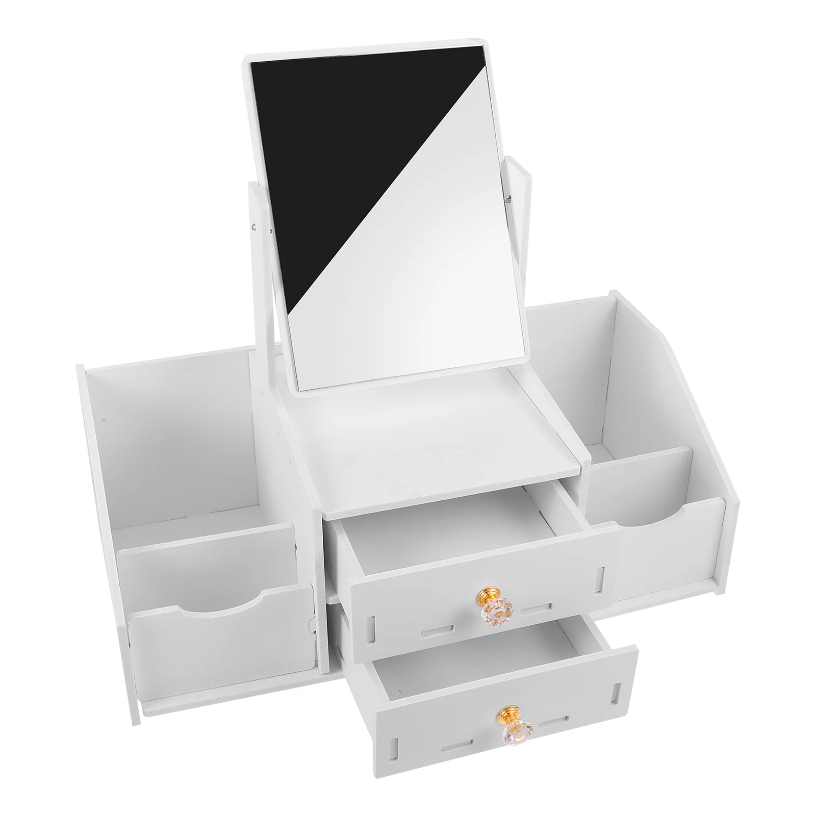 กล่องเก็บของโต๊ะเครื่องแป้งเสื้อผ้า Dresser Countertop Organizer Make up Organizer และแก้วแต่งหน้า