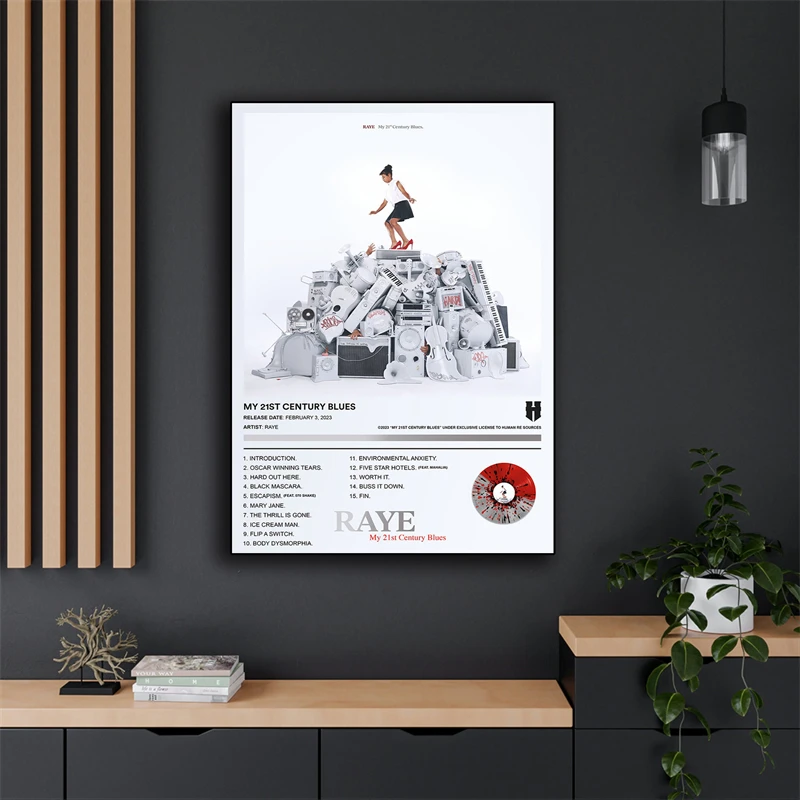 Cubierta de álbum de música Pop Rap, póster de Raye, rapero estético, Hip Hop, Rock, MY 21 ST CENTURY, BLUES, lienzo impreso, arte de pared para el hogar, Sala Dec