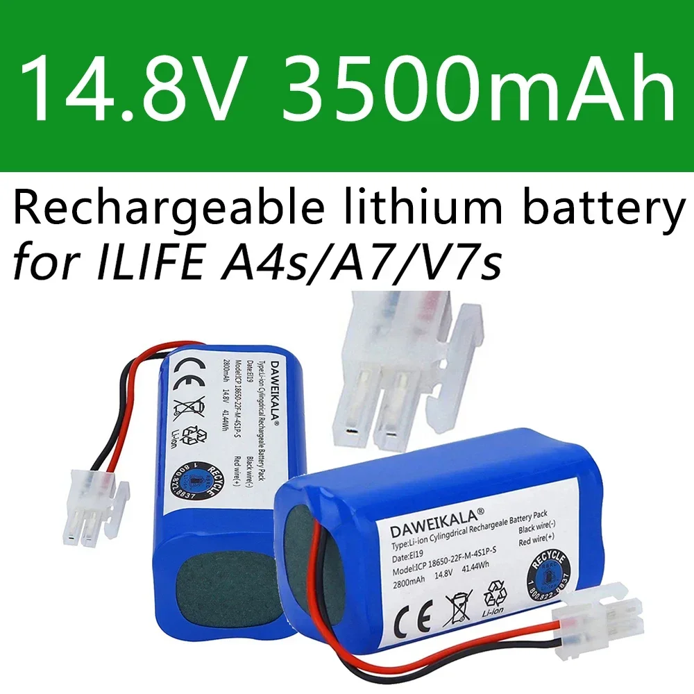 Akumulator litowy 14,8 V 3500 mAh 14,4 V do odkurzacza robota ILIFE A4 A4s V7 A6 V7s Plus ILife 4S1P o rzeczywistej pojemności