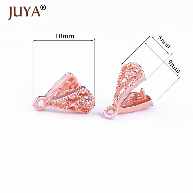 1Pair Crystal Agate Pendant Clasps Hand Made Clamp Pinch Clip Bail Bead Findings DIY Earrings Necklaces Jewelry Making Parts