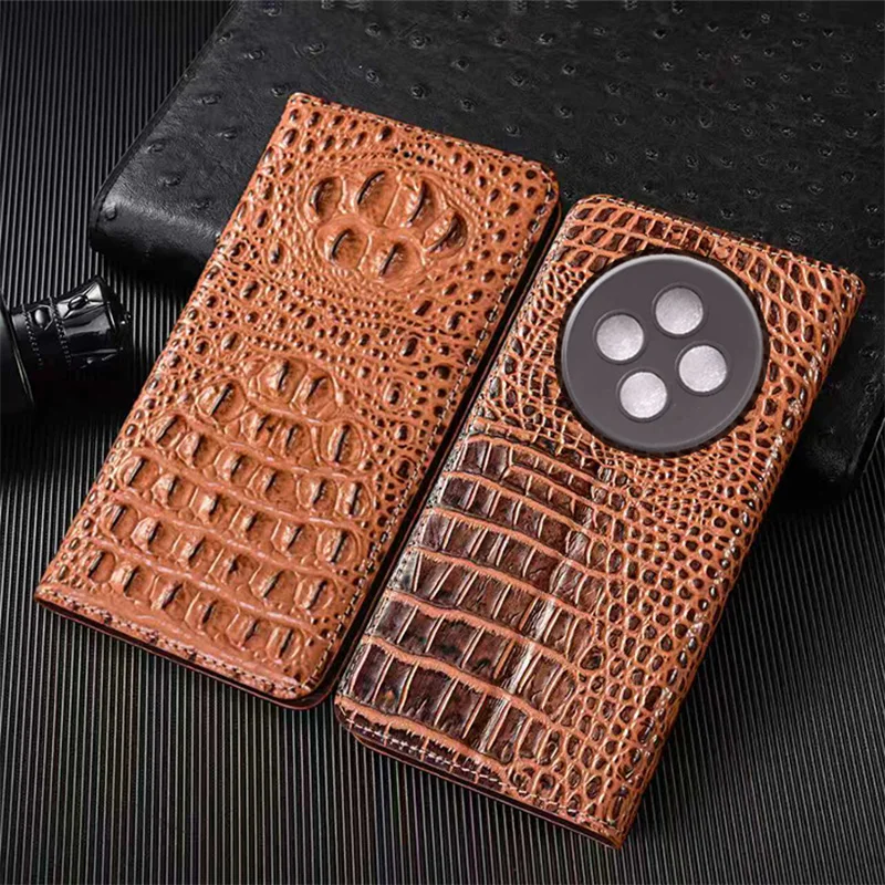 

Crocodile Claw Genuine Leather Flip Case For iQOO Z1 Z3 Z5 Z6 Z6X Z7 Z7X Z8 Z8X Z9 Z10 Z11 Tubro Pro Plus Phone Cover Card Cases