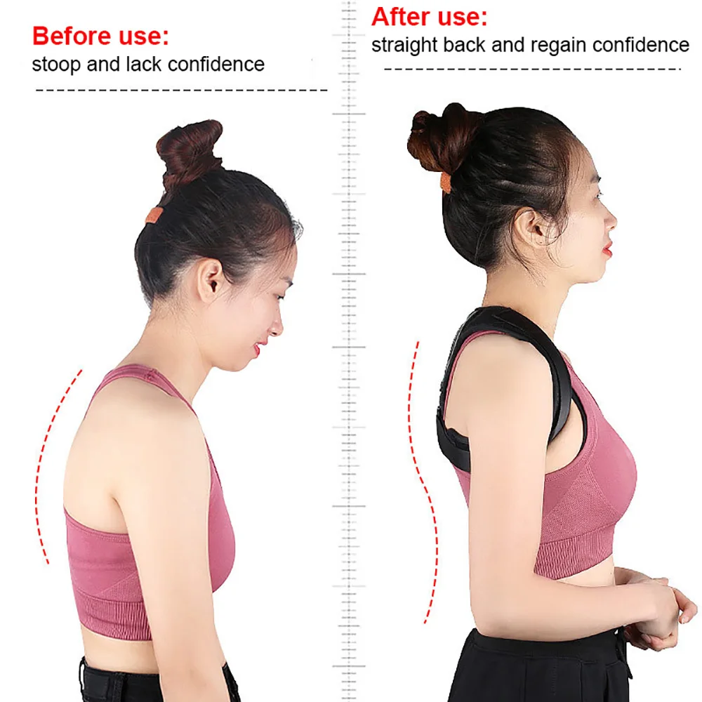 Posture Corrector Unisex Adjustable For Clavicle Support Providing Pain Relief Neck Back Shoulder Reshape Your Body 1PC Purple