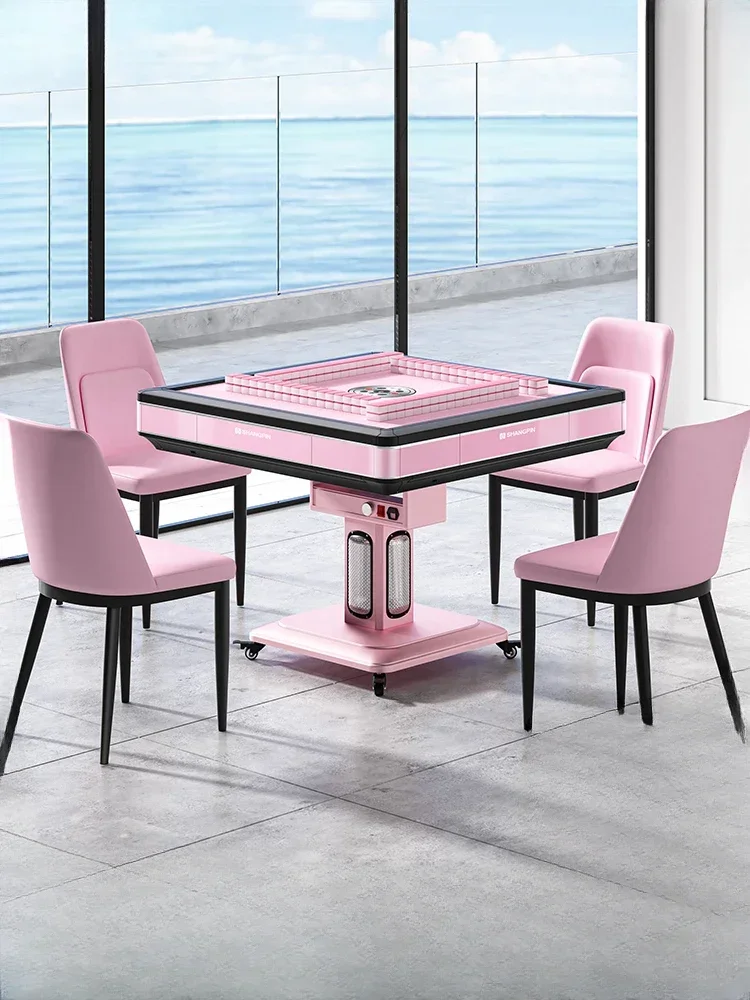 Mute Mahjong Machine Automatic Folding Mahjong Table Dining Table Dual-Use Electric Heating Roller Coaster