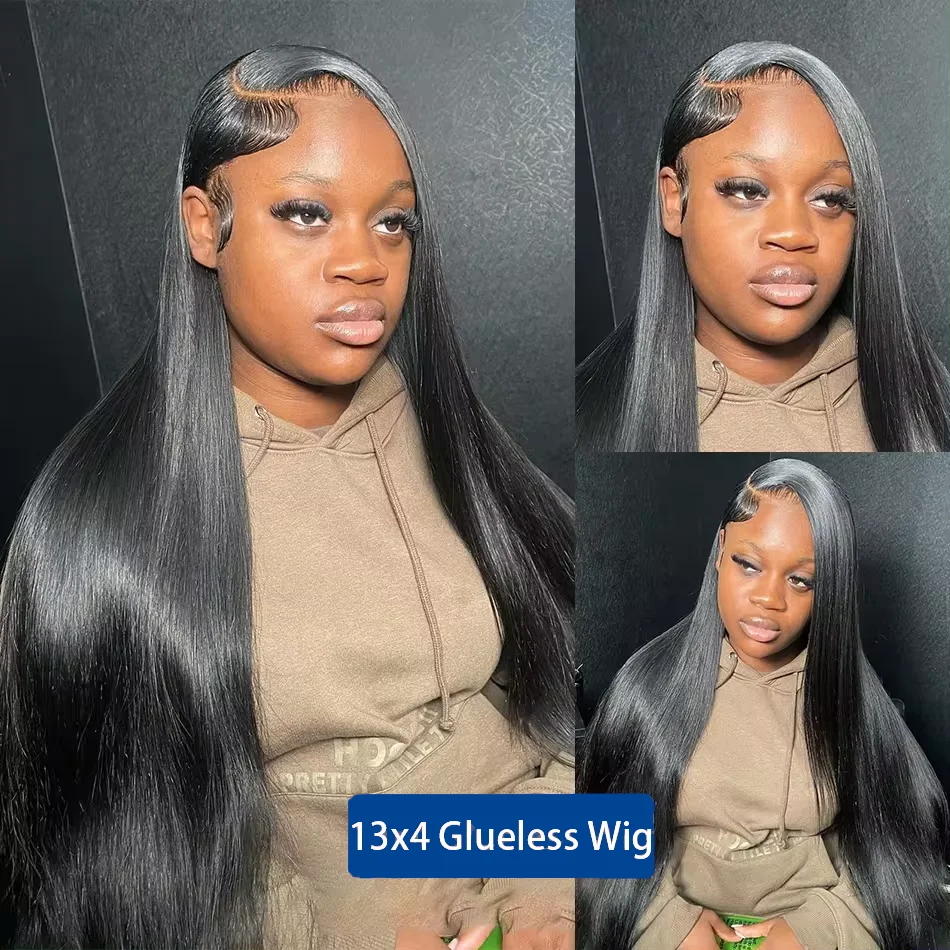 Bone Straight Wear And Go Glueless Wig 34 36 Inch Ready To Wear Wigs Human Hair 13x4 Pre Plucked HD Transparent Lace Frontal Wig