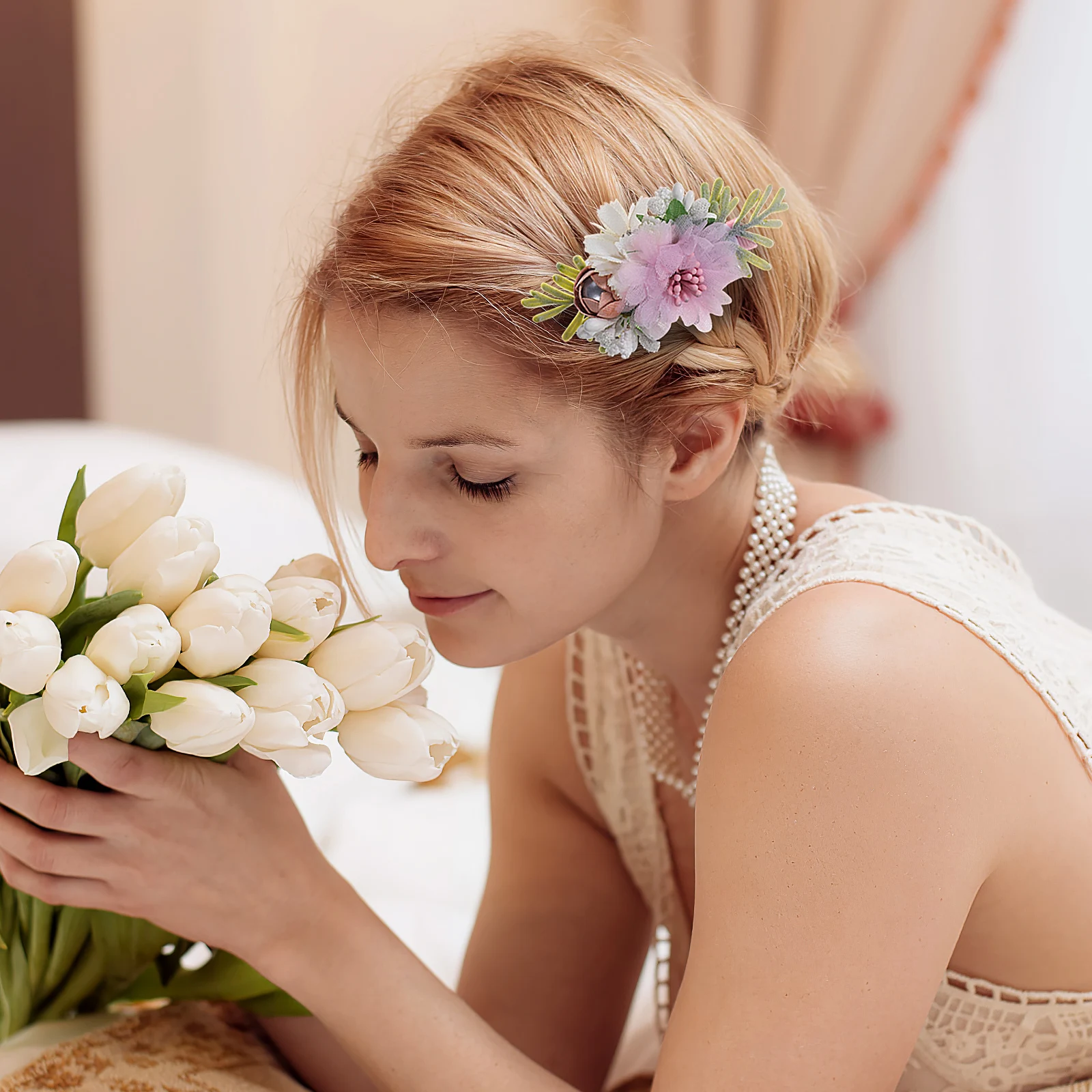 

9 pcs Simulated Flowers Accessories Hair Clips Hair Flowers Accessories for Women Girls Bride Beach Party Photoshoot