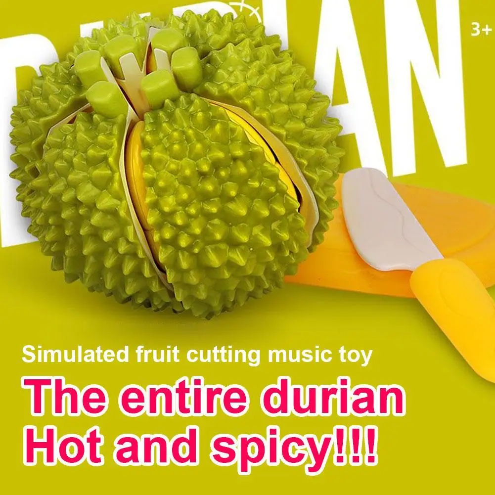 Children Fruit Cutting Toys Durian Pretend Play Dinette Simulation Fruit Food Sensory Games Educational Play House Kitchen Toys