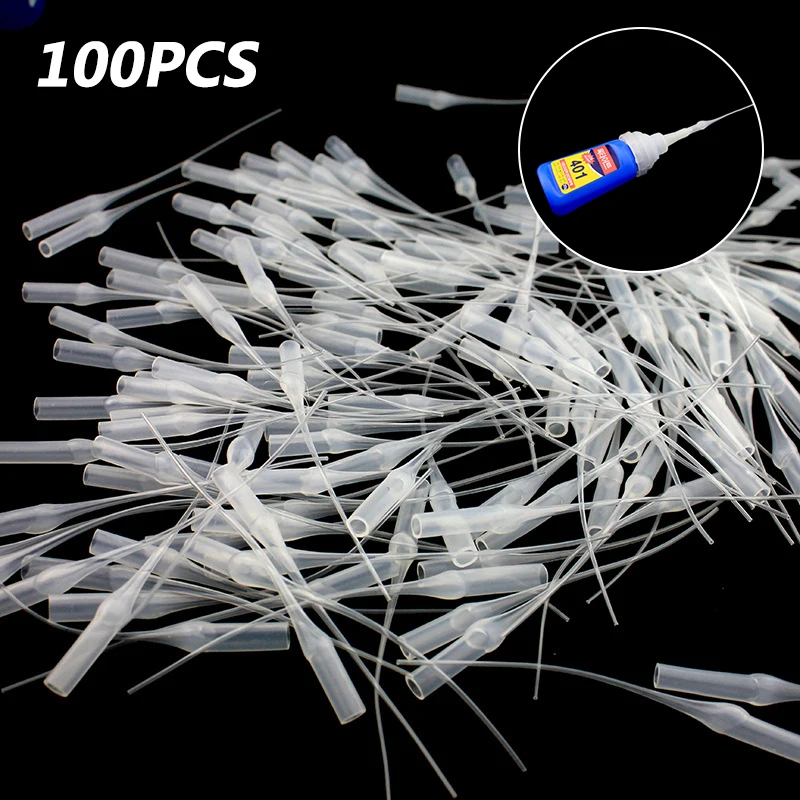 Embouts de colle, 100 pièces micro-embouts de colle en plastique prolongateur de colle applicateur de colle CA de précision pour l'artisanat d'art projets de loisirs guitare