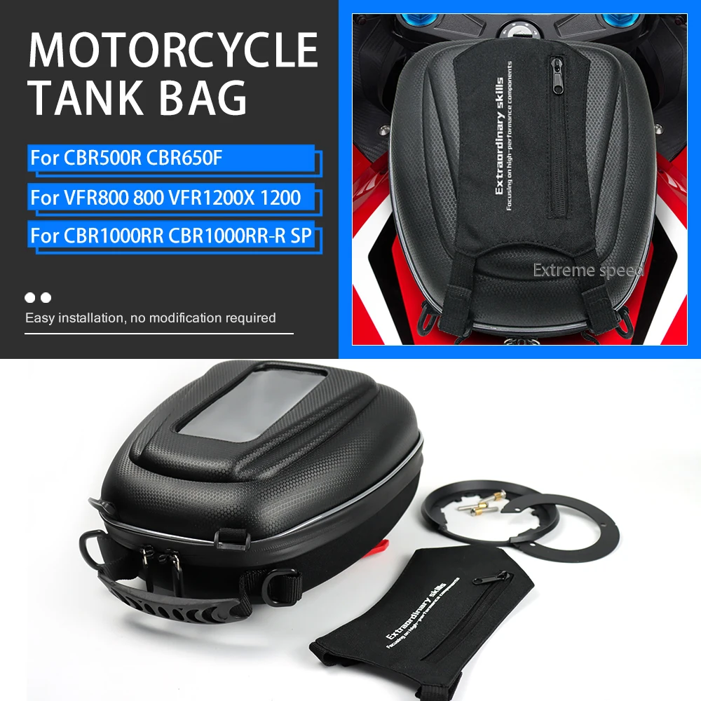 

Detachable Tanklock Flange Tank Bag Luggage For HONDA CBR500R 650F 1000RR VFR800 VFR1200X Motorcycle bags