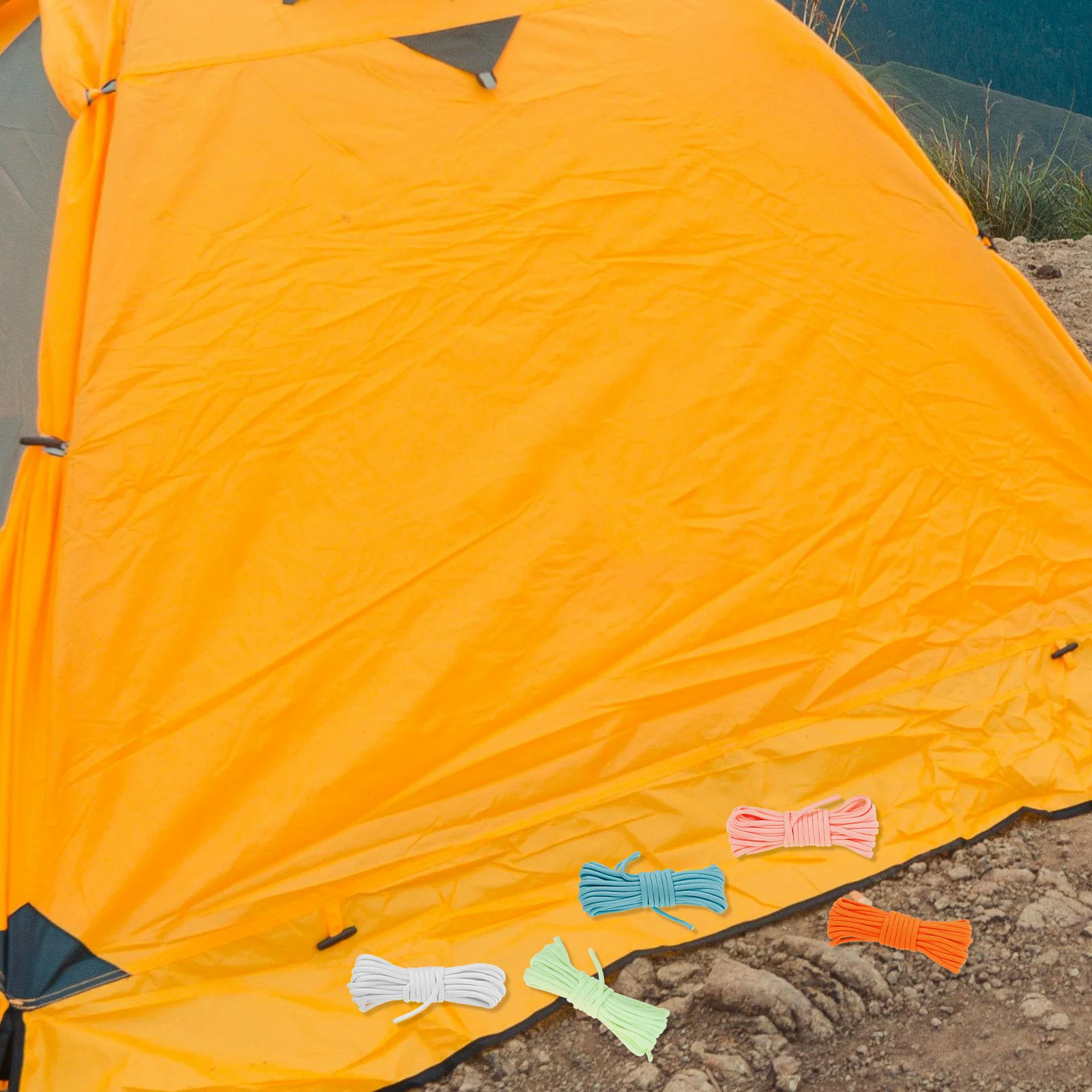 5 قطعة حبل خيمة عاكسة الثقيلة البوليستر التخييم في الهواء الطلق الحبل متعددة الوظائف مقاومة للاهتراء حبل لقطب الخيمة مرونة #4