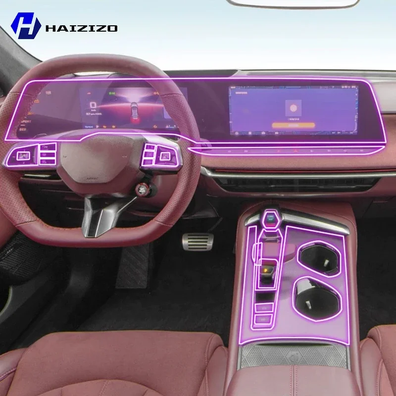 

For MG 7 2023-2025 Car interior center console protective sticker interior decorative strip TPU protective sticker refit PPF