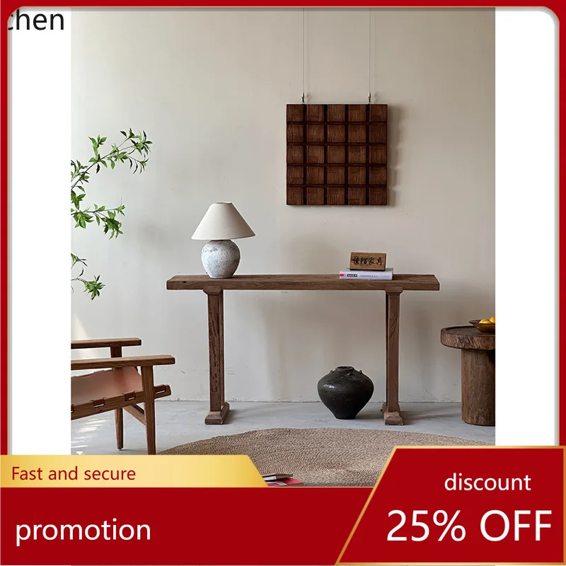 

YFY Стол для прихожей в гостиной, винтажный потертый декоративный сервант из массива дерева, стол для прихожей, настенная мебель