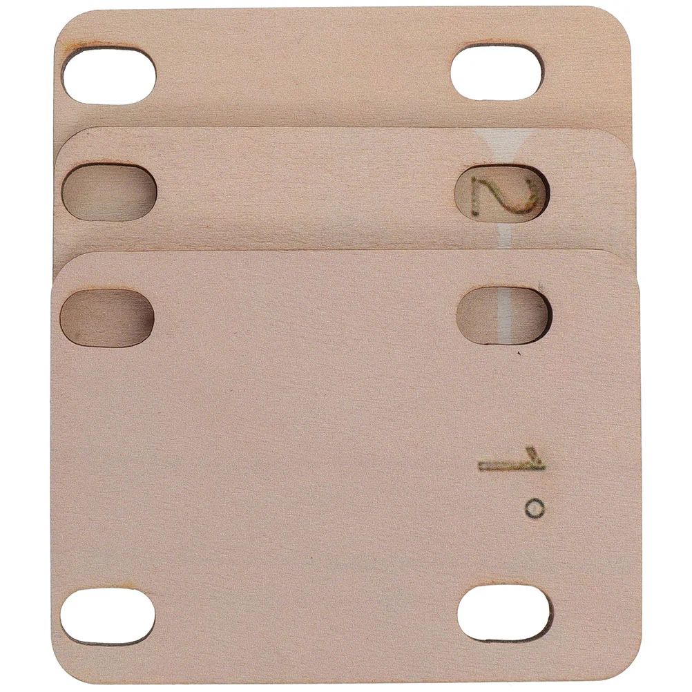 3 Pcs Guitar Accessories Spacers Wooden Neck Shims 750X550X020CM Replacement Repair Bass Electric Mushrooms Head Buckles