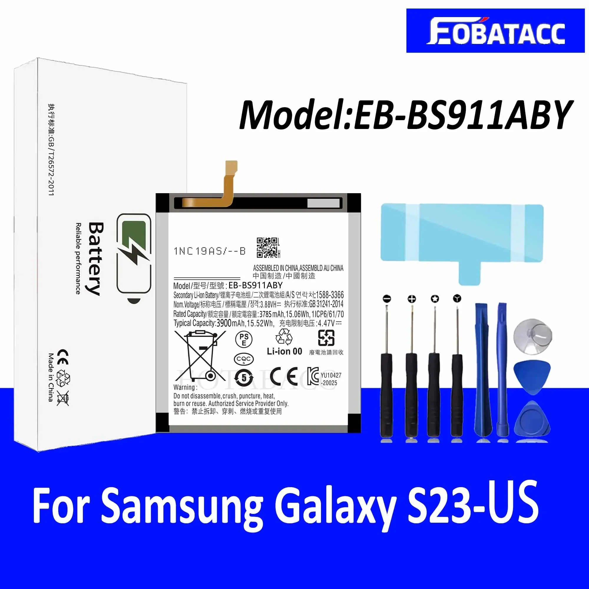 

EOTABACC 100% New Original Battery EB-BS911ABY For Samsung S23 Battery +Tools