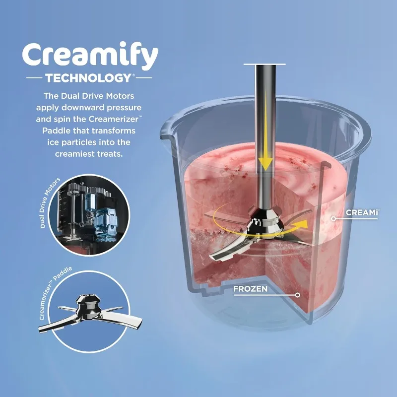 Ninja CREAMi, Compact Ice Cream Maker, Ice Cream, Gelato, Sorbet ,Milkshakes, Mix-ins, Smoothie Bowls & More, Black, NC299AMZ