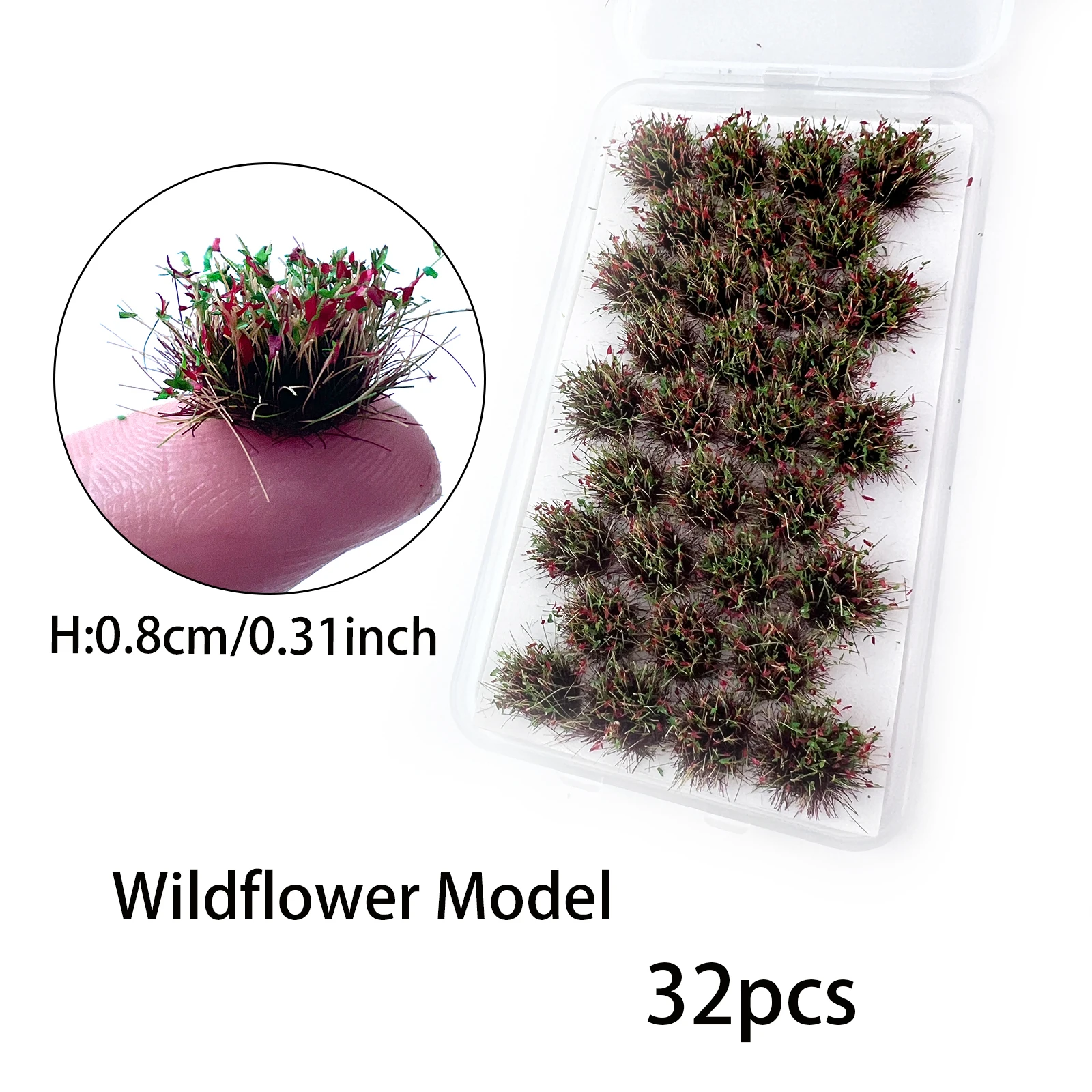 32 pièces/boîte Miniature grappe de fleurs modèle plante touffe construction Table de sable aménagement décor de jardin bricolage maison de poupée artisanat jouets accessoire