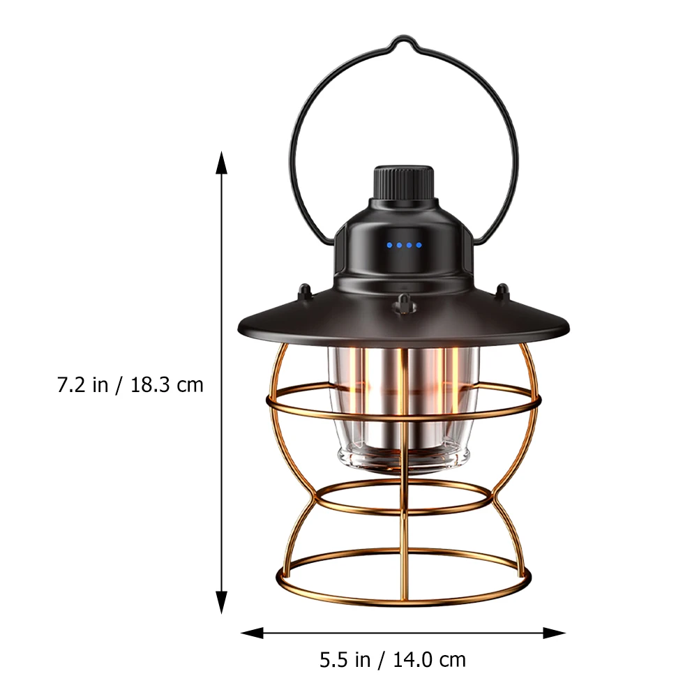 

Retro Camping Lantern Portable LED Rechargeable USB Vintage H held Light Aluminum Alloy Lamp for Tent Outdoor Use
