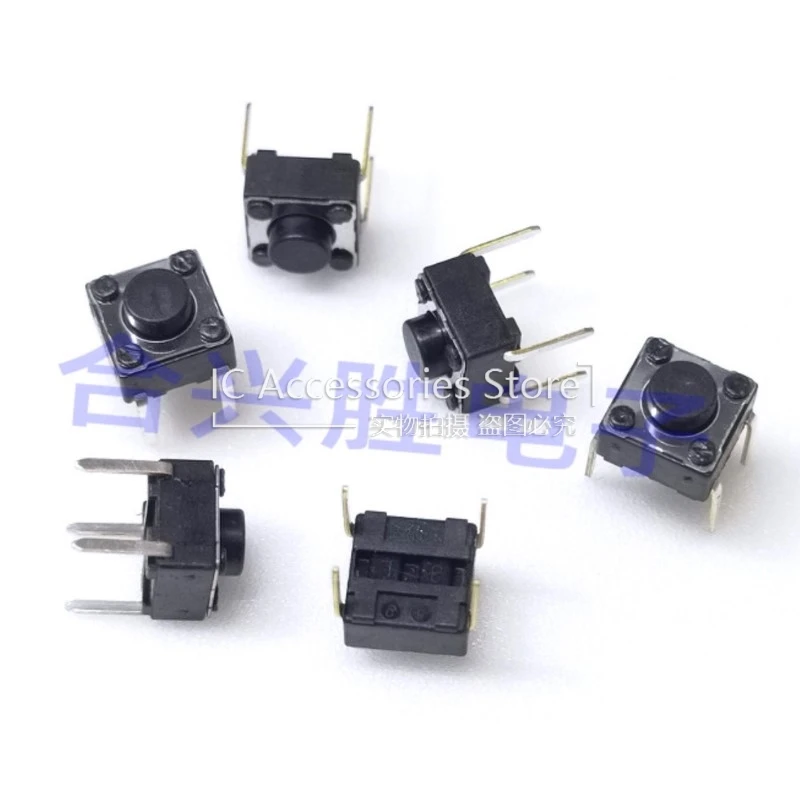 30PCS SKHHDWA010 Tactile Tact Push Button Switch 6*6*5MM Vertical 4 Pin DIP Key Light Touch Switch 1 Million Times Life 6x6x5H