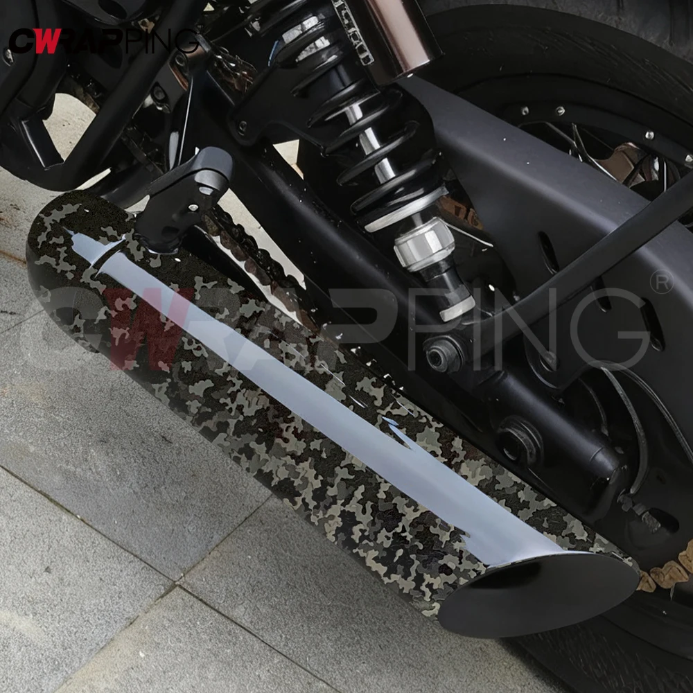 TPF Ghost Carbon Pattern Black Wrap Folie Car Wrapping Vinylpapier für Auto Motorrad Vinyls Auto Outdoor Zubehör Motorräder