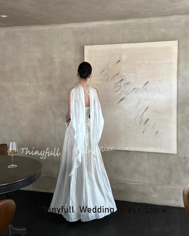 Thinyfull A라인 아랍어 댄스 파티 드레스 민소매 오넥 글리터 이브닝 드레스 긴 공식 행사 가운 로브 드 소와레 맞춤형