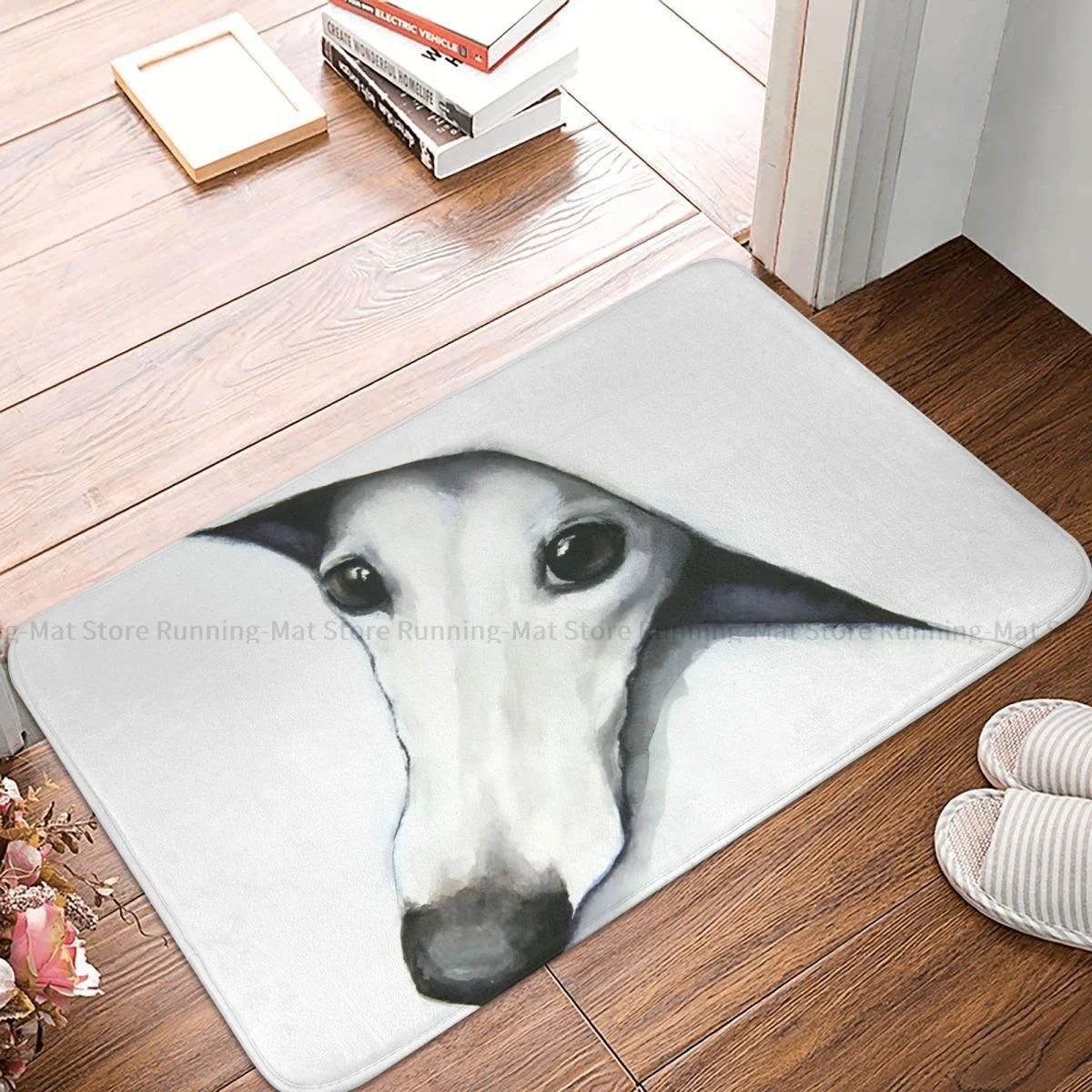 Non-slip Doormat Peeping Whippet Bath Kitchen Mat Welcome Carpet Indoor Modern Decor