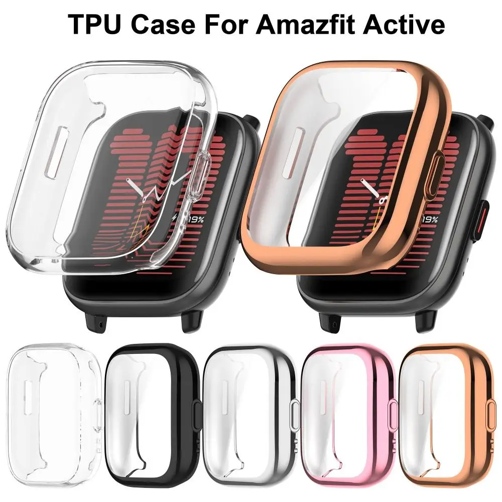 New Full Cover TPU Case Smart Watchband Screen Protector Bumper Soft Protective Shell for Amazfit Active Smart Watch