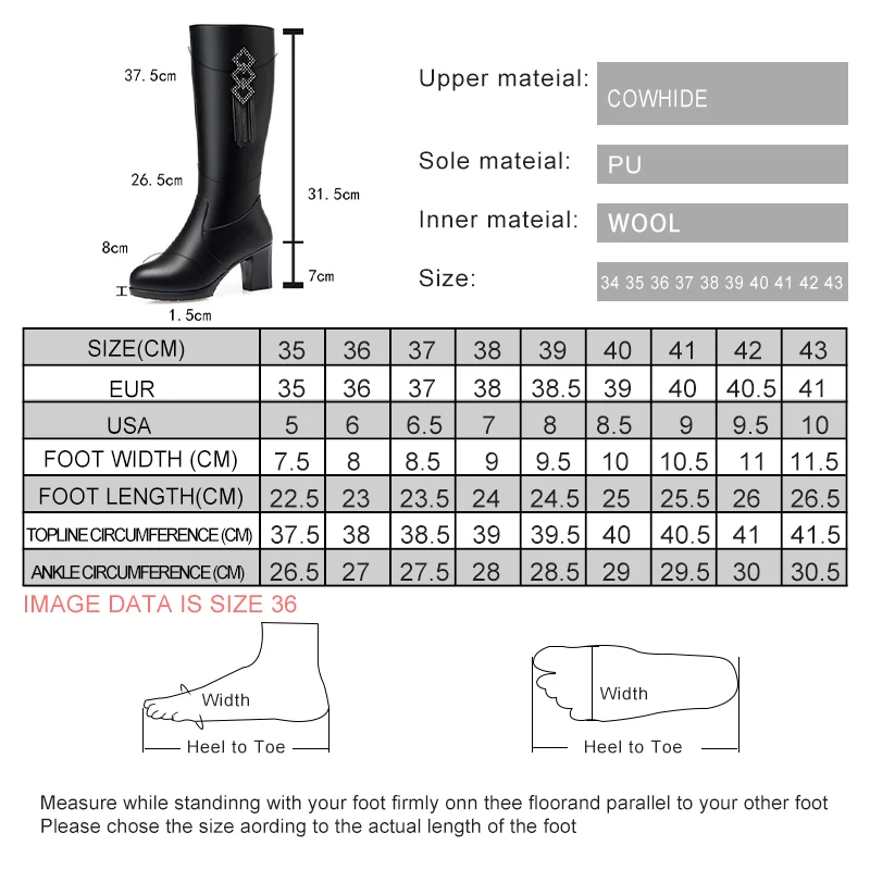 Winter Long Boots Women High Heel Genuine Leather Natural Wool Warm Fashion Boots Women 2024 New Tassel High Boots Ladies