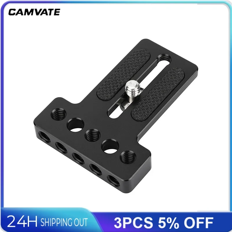 CAMVATE Aluminum Top/Bottom Plate Camera Plate With Mounting Slot & 1/4