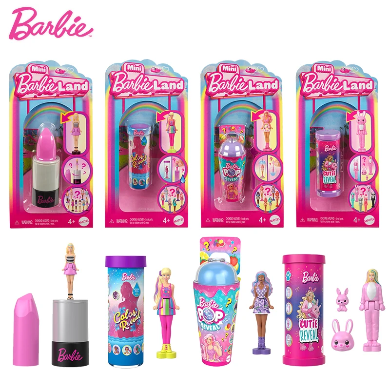 2024 Barbie Mini Barbieland Lipstick Colour Cutie Pop Reveal Surprise Fashionistas Dolls Toy for Girls Christmas Gift