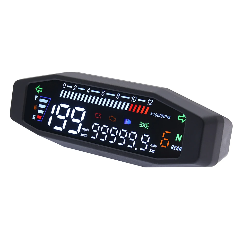 Universal Motorcycle Speedometer Upgraded Waterproof 12000 RPM Digital Motorcycle Tachometer Motorbike Odometer oil Gauge