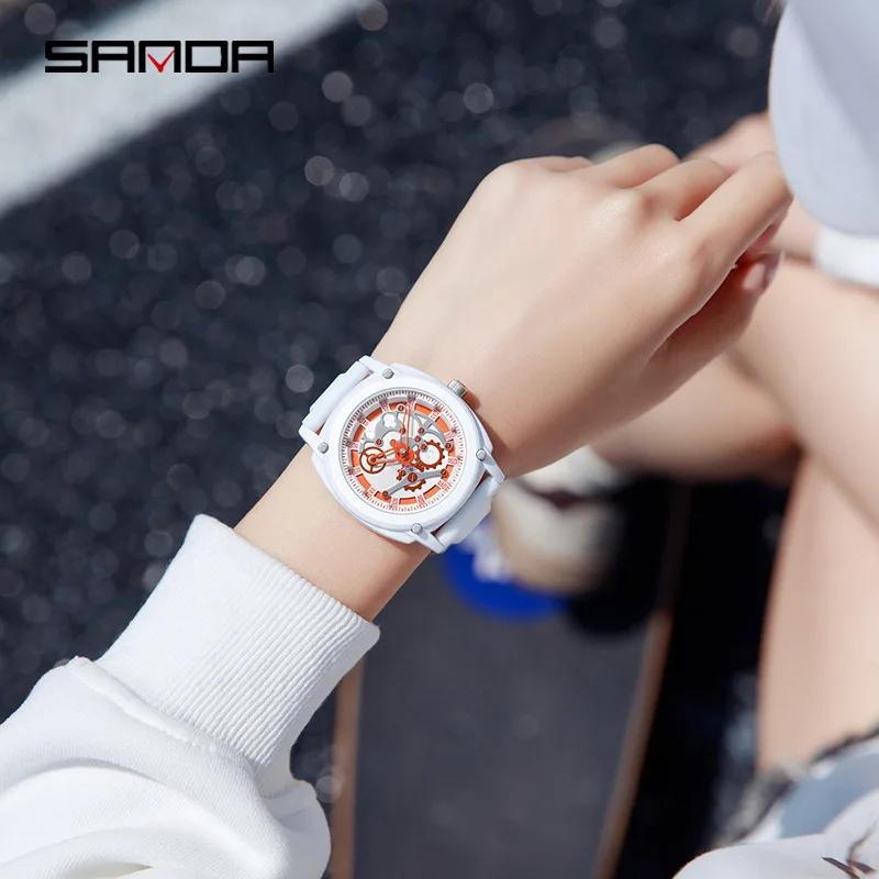 

fashion silicone Sanda new sports quartz watch for men women cool unisex watch women's waterproof shockproof
