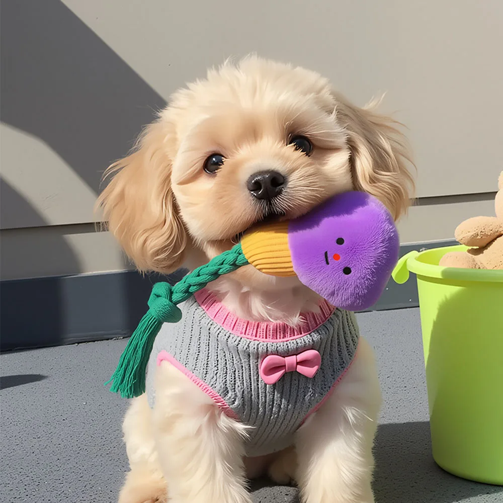 Niedliches Glühbirnen-Plüsch-Hundespielzeug – quietschendes Kauspielzeug für Haustiere, langlebiges, weiches Plüschtier für Katzen, Hunde, Welpen, Heimtierbedarf