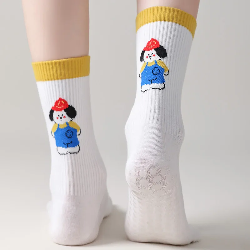 الكرتون 5-Toe اليوغا الجوارب عدم الانزلاق منتصف طاقم الجوارب تنفس 70% القطن فاصل أصابع القدم الجوارب ل بيلاتيس اللياقة البدنية المنزلية