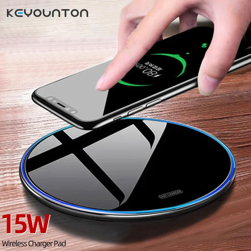 15W Wireless Charger For Xiaomi Samsung S9 S8 S10 S20 S21 Fast Wireless Charging Pad For iPhone 11 12 13 14 Pro XS Max X 8 Plus