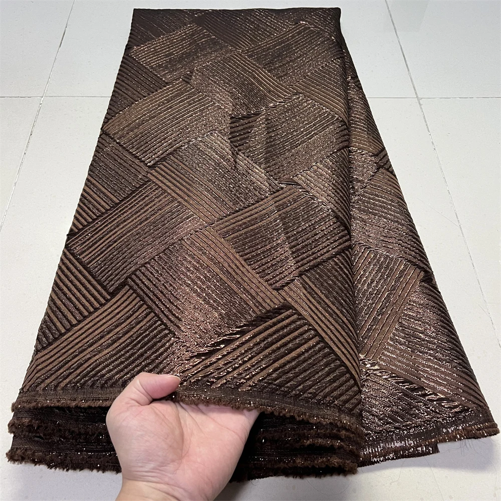 2025 tela de encaje de tul nigeriano africano de alta calidad Jacquard Organza bordado guipur para fiesta vestido de graduación 5 yardas YXZ179