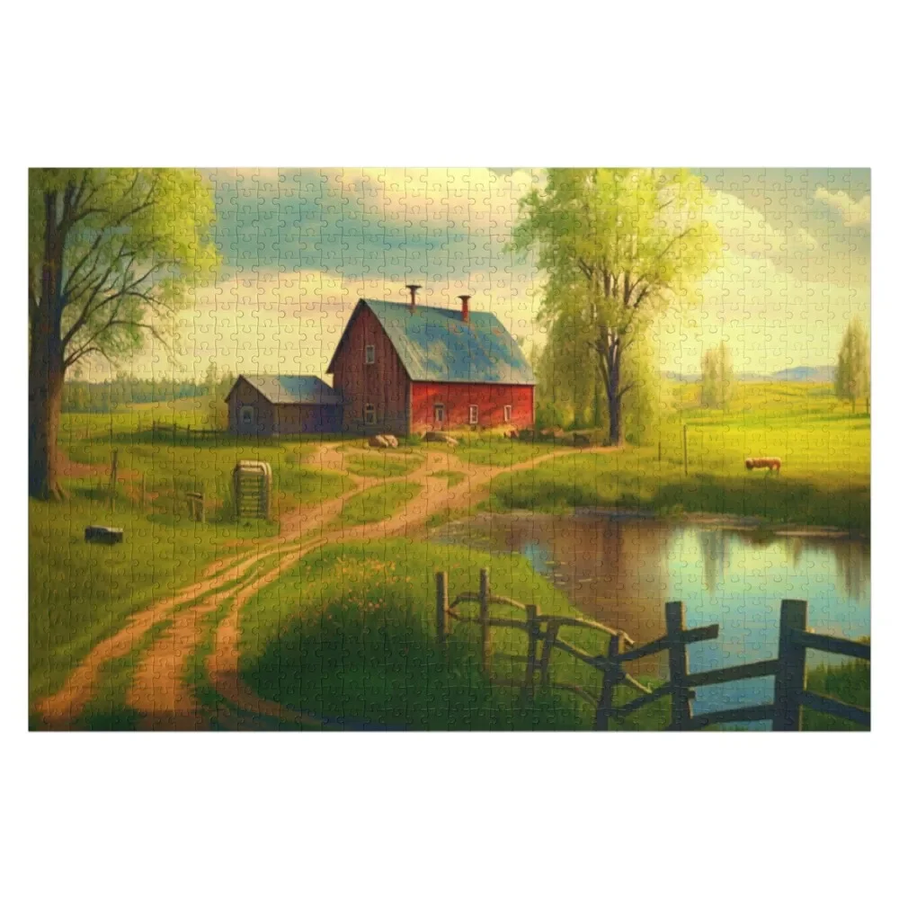 A Pastoral Farm in the Country Jigsaw Puzzle Custom Gift Woodens For Adults Personalised Toys Wooden Name Puzzle