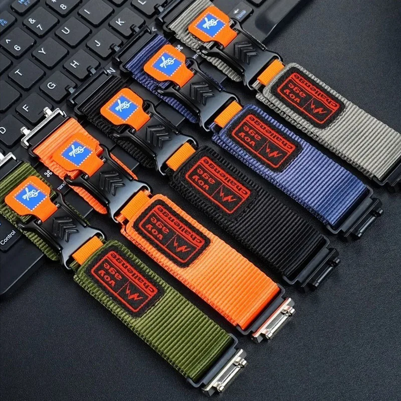 For AMAZFIT Huami T-Rex Series T-Rex 3 Adhesive Nylon Watch Strap T-Rex 2 Breathable Canvas Outdoor Sport Bracelet Watchband Men