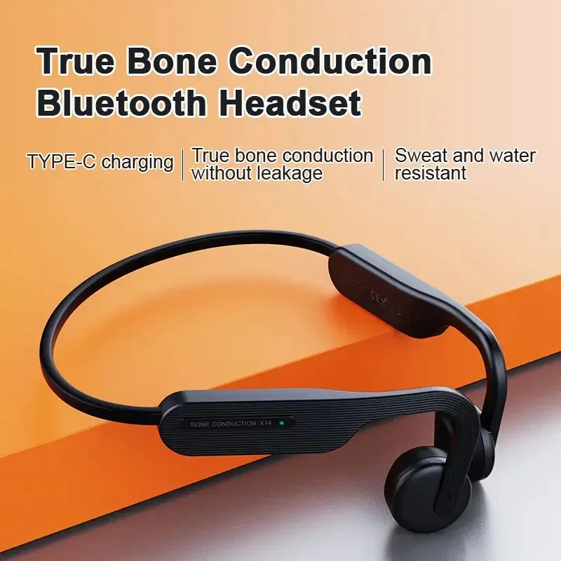 Open Ear Earbuds Stereo Headset IPX6 Waterproof Bone Conduction Swimming Earphone BT 5.3 TWS Outdoor Sports Headphone with MIC