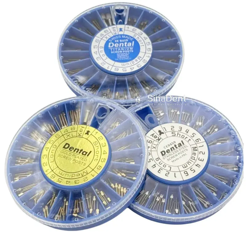 

Dental Screw Post 120Pcs/Box Stainless steel Golden Plated TITANIUM Screw Posts For Dentistry Dental Instruments